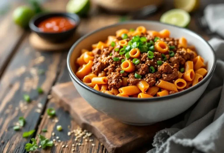 Macaronis au bœuf ultra fondant et au gochujang Macaronis au bœuf ultra fondant et au gochujang