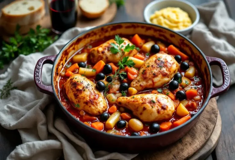 Pollo alla cacciatora : le poulet italien du dimanche mijoté aux tomates et aux olives Pollo alla cacciatora : le poulet italien du dimanche mijoté aux tomates et aux olives
